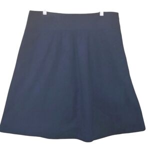J. Crew navy blue knee‎ midi length side zip skirt durable 100% cotton size 8